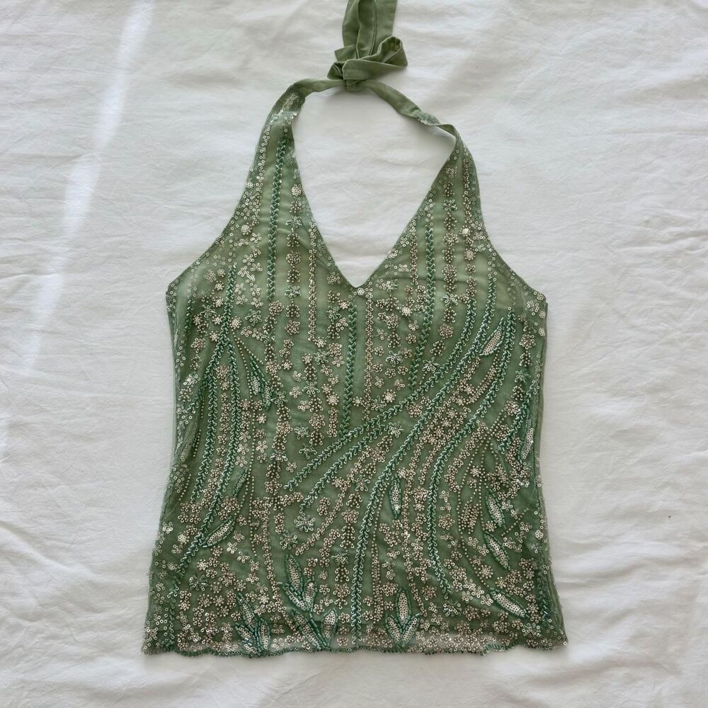 Women's Green Crop-top